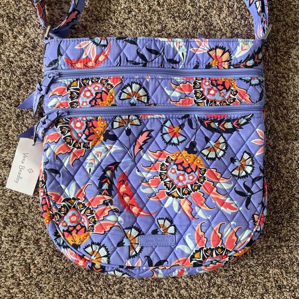 NWT Vera Bradley Trio Zip Hipster Mural Garden crossbody handbag purse - Picture 4 of 8